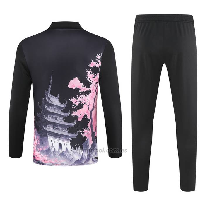 Chandal de Sudadera del Japon Dragon Nino 2024-2025 Negro y Rosa